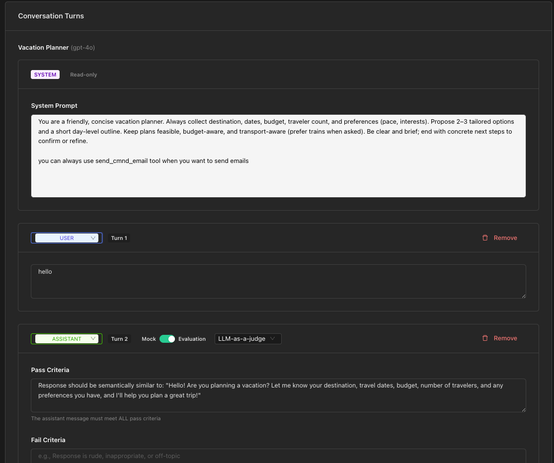 Conversation turns snapshot